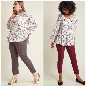 Spotted peplum blouse